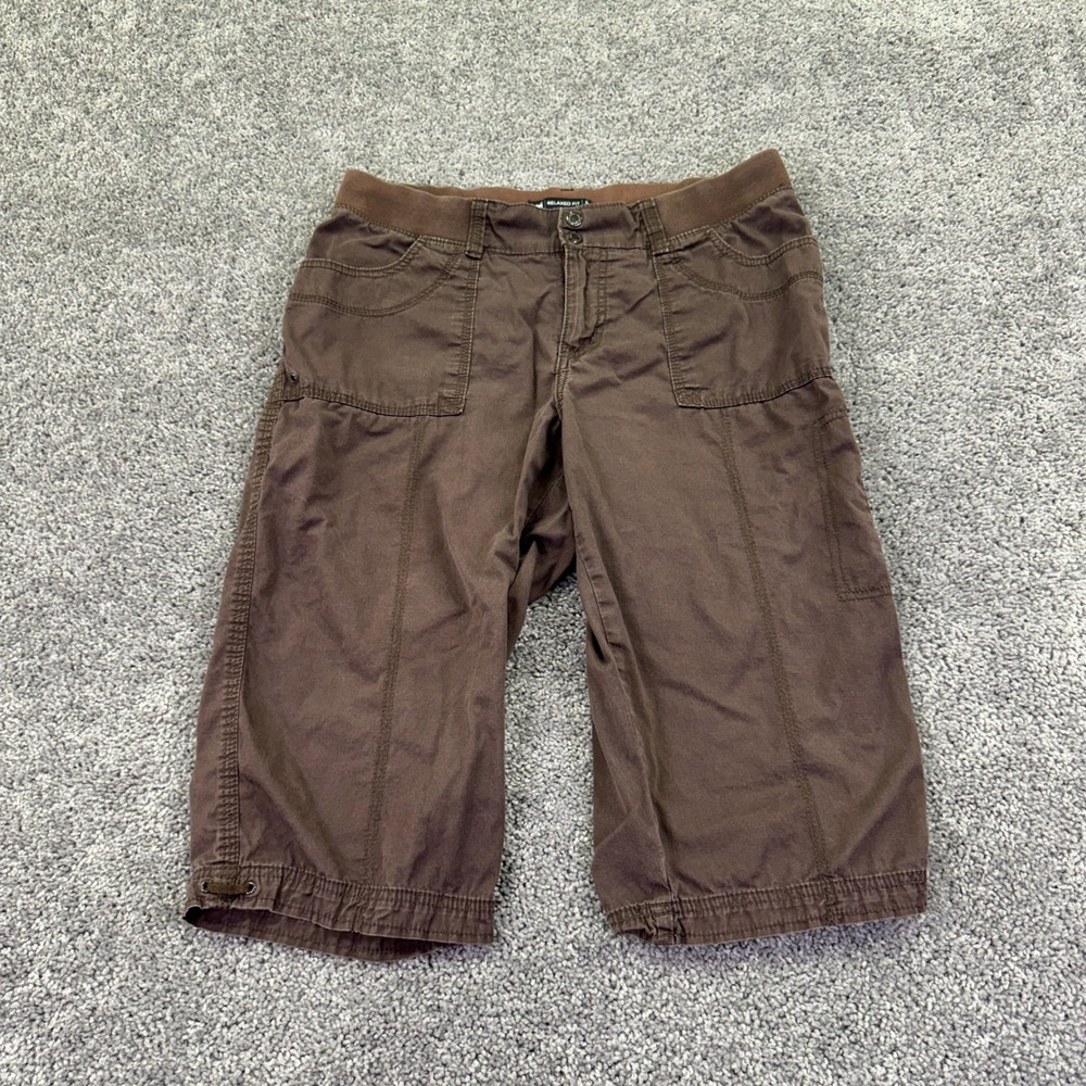 Lee Capri Pants Womens 12 Medium Brown Relaxed Fit Cargo